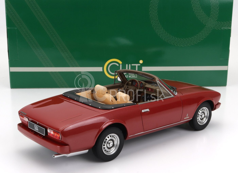 Modely v mierke Cult-scale Peugeot 504 Cabriolet Open 1983 1:18 Red Met