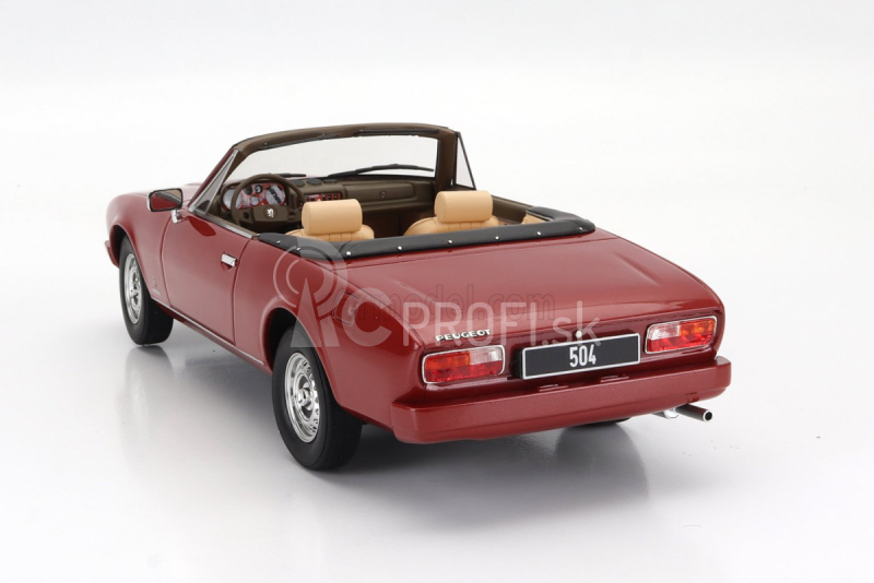 Modely v mierke Cult-scale Peugeot 504 Cabriolet Open 1983 1:18 Red Met