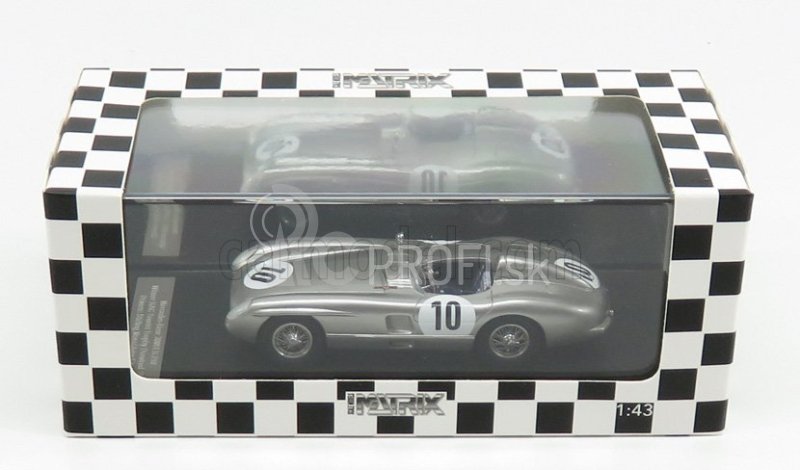 Modely v mierke Matrix Mercedes benz 300slr N 10 Rac Tt 1955 Moss - Fitch 1:43 Silver