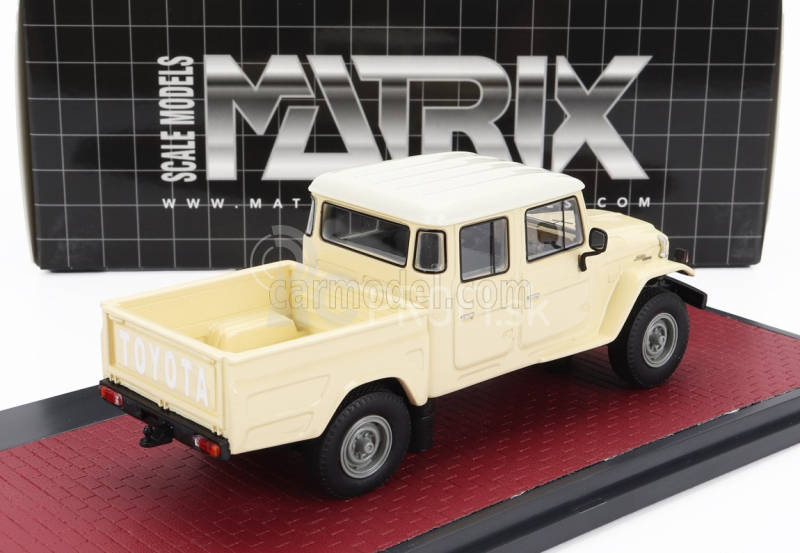 Modely v mierke Matrix Toyota Hj45 Land Cruiser Crew Cab Pick-up 1979 1:43 Cream White