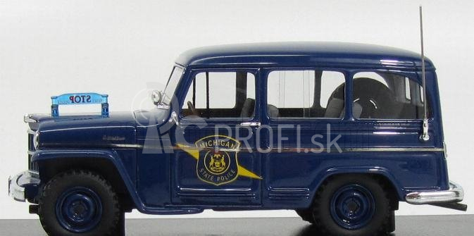 Modely v mierke Neo Jeep Willys Station Wagon Michigan State Police 1954 1:43 Modrá