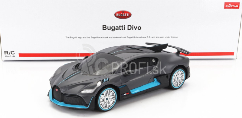 Mondomotors Bugatti Divo 2018 1:24 sivá svetlo modrá