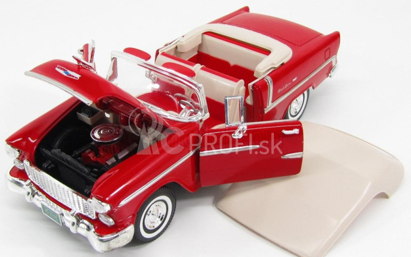 Motor-max Chevrolet Bel Air Cabriolet Uzavretý 1955 1:18 Červená krémová