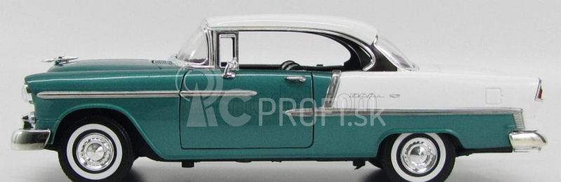 Motor-max Chevrolet Bel Air Cabriolet Uzavretý 1955 1:18 Zelená a biela