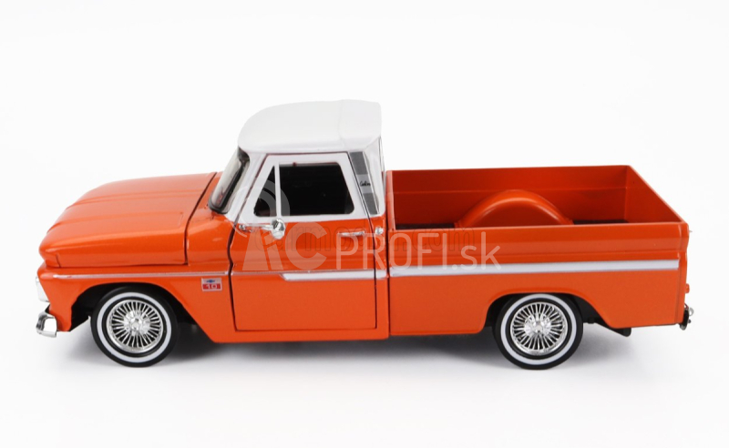 Motor-max Chevrolet C-10 Fleetside Pick-up Custom 1966 1:24 Oranžová s bielou