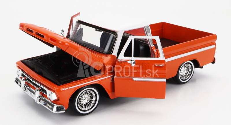 Motor-max Chevrolet C-10 Fleetside Pick-up Custom 1966 1:24 Oranžová s bielou