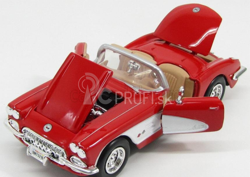 Motor-max Chevrolet Corvette Cabriolet 1959 1:24 Červená biela