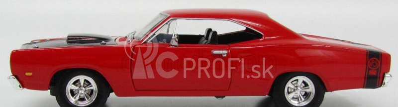 Motor-max Dodge Coronet Coupe 2-dverový Six Pack 1969 - Super Bee 1:24 Červená matná čierna