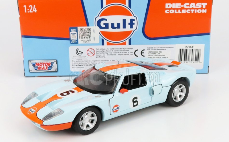 Motor-max Ford usa Gt Gulf N 6 1968 1:24 svetlo modrá oranžová