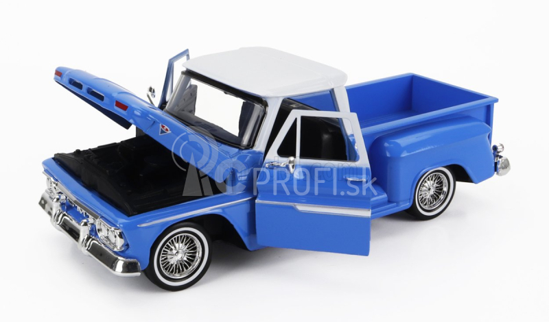 Motor-max GMC C1000 Fenderside Pick-up 1966 1:24 Modrá biela