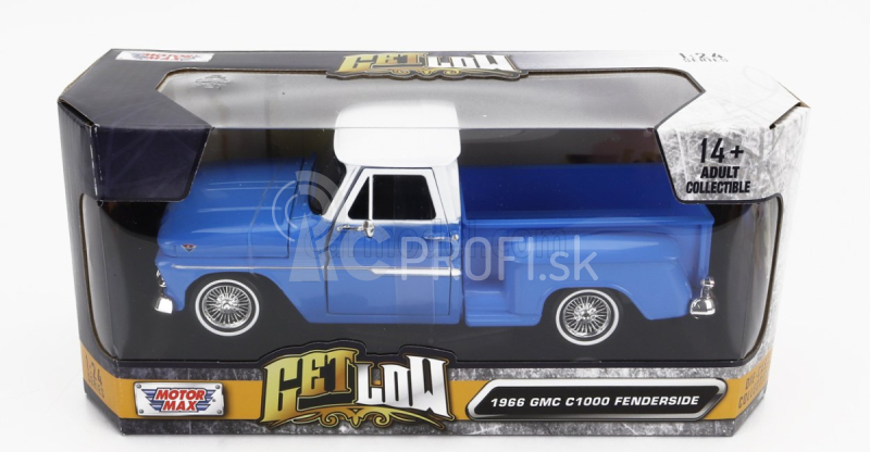 Motor-max GMC C1000 Fenderside Pick-up 1966 1:24 Modrá biela