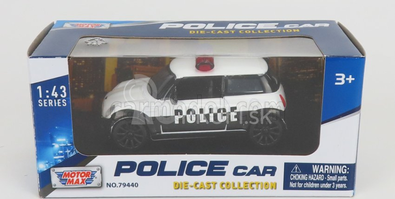 Motor-max Mini Cooper Police 2005 1:43 biela čierna