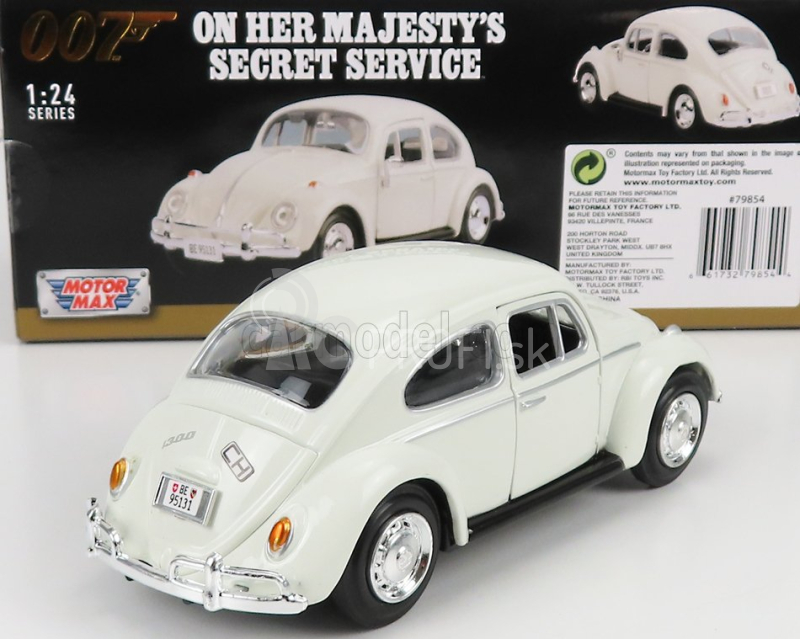 Motor-max Volkswagen Beetle 1967 - 007 James Bond - V tajných službách Jej Veličenstva - Al Servizio Segreto Di Sua Maesta' 1:24 Biela