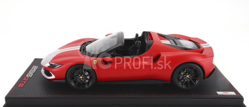 Mr-models Ferrari 296 Gts Spider Assetto Fiorano Open Roof 2022 - Con Vetrina - S vitrínou 1:18 Rosso F1-75 Argento Nurburgring - Matná červená strieborná