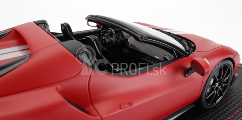 Mr-models Ferrari 296 Gts Spider Assetto Fiorano Open Roof 2022 - Con Vetrina - S vitrínou 1:18 Rosso F1-75 Argento Nurburgring - Matná červená strieborná