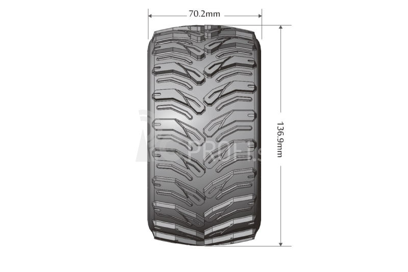 MT-CYCLONE SOFT 1/10 1/2 offset 12 mm hex Čierne chrómové ráfiky so zámkom na pätky