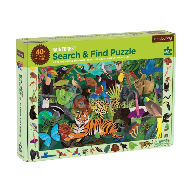 Mudpuppy Hľadanie puzzle v dažďovom pralese