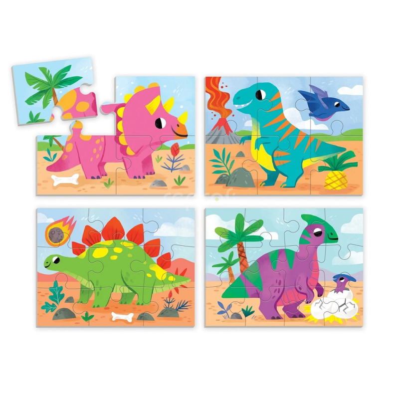 Mudpuppy Puzzle Dinosaury sada 4 v 1