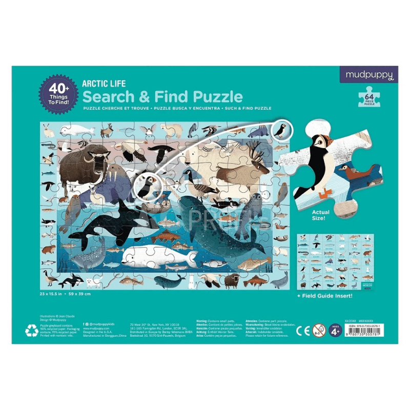 Mudpuppy Puzzle Skladaj a hľadaj Život v Arktíde 64 dielikov