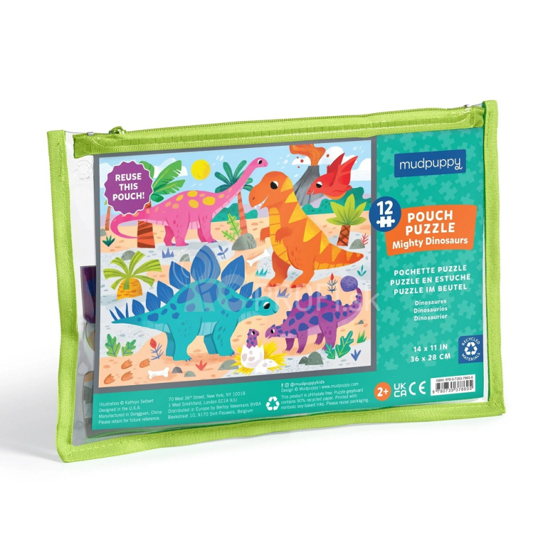 Mudpuppy Puzzle Strong Dinosaurs 12 dielikov