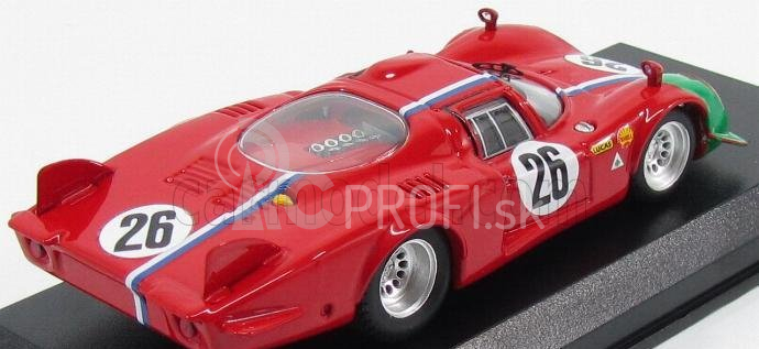 Najlepší model Alfa romeo 33.2 Lm N 26 1000km Monza 1968 Trosch - Gosselin 1:43 Red