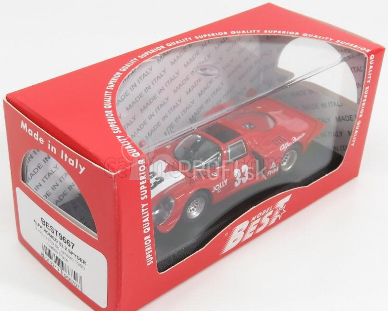 Najlepší model Alfa romeo 33.2 N 33 Winner 3h Rio De Janeiro 1969 C.pace 1:43 Červená Biela