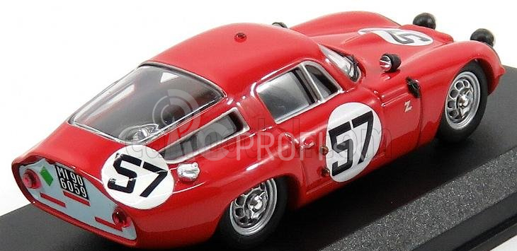 Najlepší model Alfa romeo Tz1 Coupe N 57 13. 24h Le Mans 1964 Bussinello - Deserti 1:43 Červená