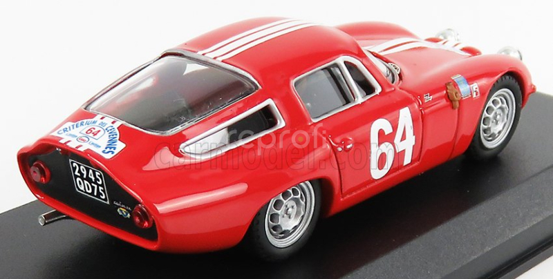 Najlepší model Alfa romeo Tz1 N 64 Winner Rally Criterium Des Cevennes 1964 J.rolland - G.augias 1:43 Red