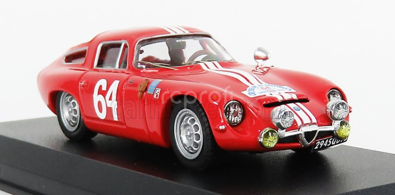 Najlepší model Alfa romeo Tz1 N 64 Winner Rally Criterium Des Cevennes 1964 J.rolland - G.augias 1:43 Red