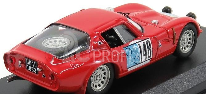 Najlepší model Alfa romeo Tz2 N 148 Rally Pergusa Jolly Hotel 1965 De Adamich - Lini 1:43 Red