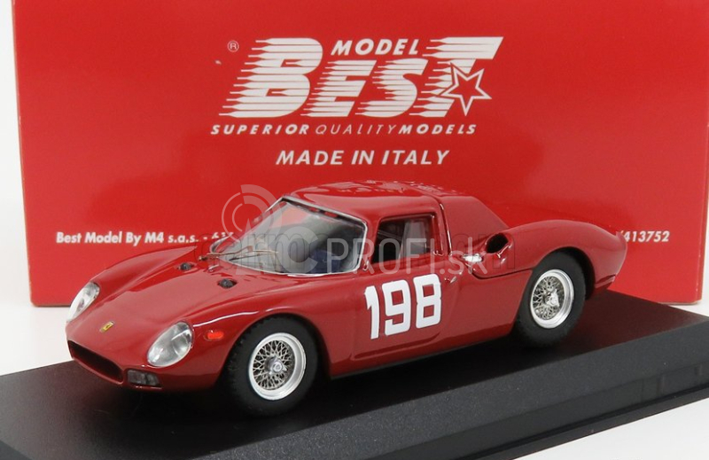 Najlepší model Ferrari 250lm Coupe N 198 Winner Coppa F.i.s.a. Monza 1966 E.luati 1:43 Červená