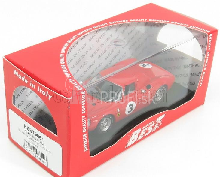 Najlepší model Ferrari 250lm N 3 Víťaz 12h Surfers Paradise 1966 J.stewart 1:43 Červená