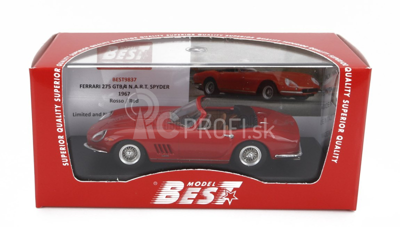 Najlepší model Ferrari 275 Gtb/4 Nart Spider 1967 1:43 Red