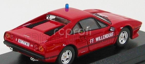 Najlepší model Ferrari 308 Gtb Coupe 1983 Feuerwehr Ff Willendorf Rakúsko - Hasičské auto 1:43 Red