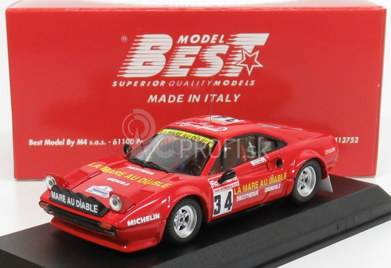 Najlepší model Ferrari 308 Gtb Gr.4 N 34 Tour De France 1983 Gauthier - Gauthier 1:43 Red