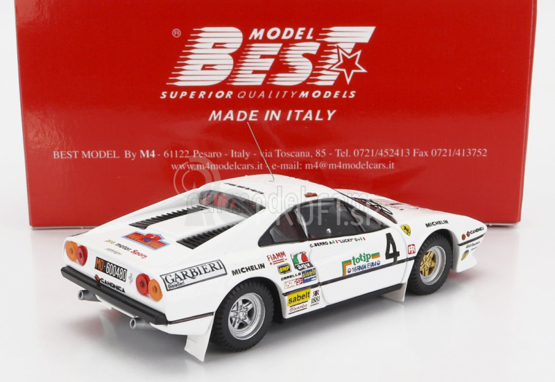 Najlepší model Ferrari 308 Gtb Gr.4 N 4 Rally D'elba 1984 Lucky - Berro 1:43 White