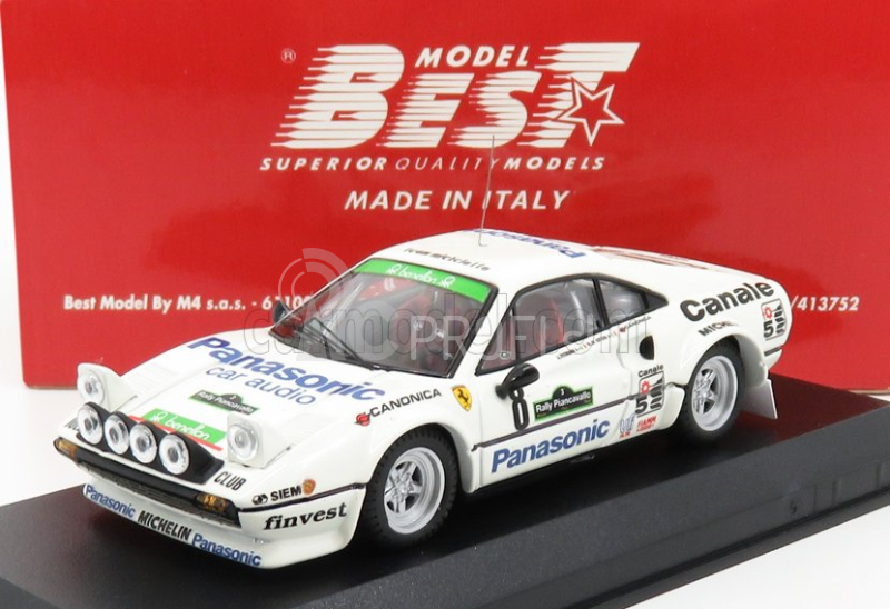 Najlepší model Ferrari 308 Gtb Gr.4 N 8 Winner Rally Piancavallo 1982 De Antoni - Tognana 1:43 Biela