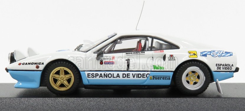 Najlepší model Ferrari 308 Gtb N 1 Winner Rally Criterium Luis De Baviera 1984 Zanini - Autet 1:43 White Blue