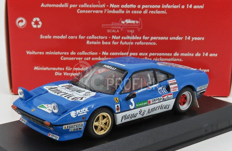 Najlepší model Ferrari 308 Gtb N 3 Rally El Corte Ingles 1985 A.zanini 1:43 Light Blue White