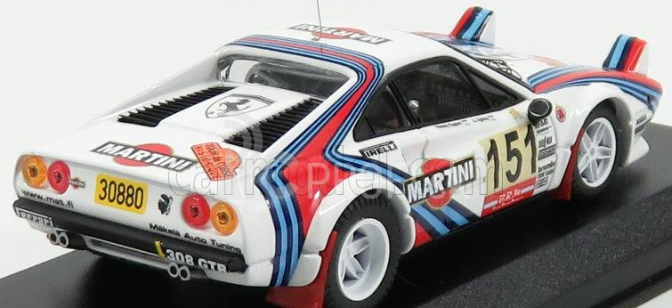 Najlepší model Ferrari 308 Gtb Team Martini Racing Gr.4 N 151 Historique Rally Tour De Corse 2011 Aghina - Rupert 1:43 Biela modrá červená