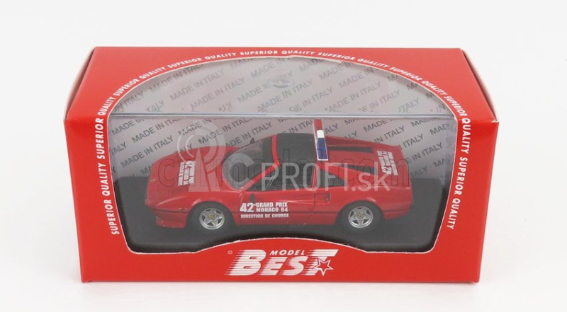 Najlepší model Ferrari 308 Gts Oficiálne bezpečnostné auto F1 Monaco Gp 1984 1:43 Červená