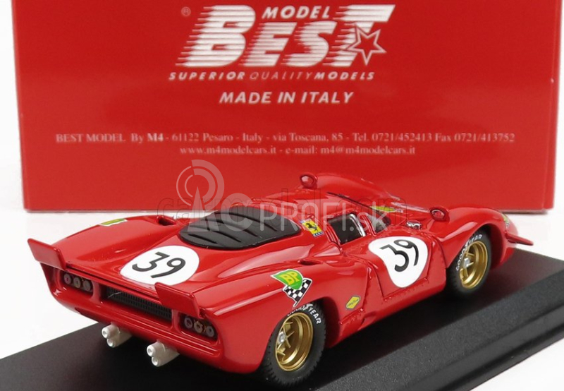 Najlepší model Ferrari 312p 3.0l V12 Coupe Team N.a.r.t N 39 24h Le Mans 1970 S.posey - T.adamowicz 1:43 Red