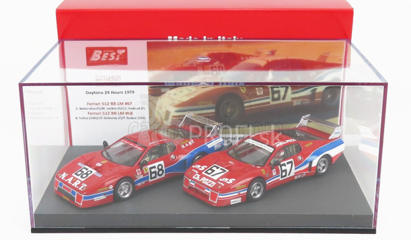 Najlepší model Ferrari Set 2x 512bb Lm Team Jms Pozzi Racing N 67 24h Daytona 1979 C.b.lena - M.leclere - J.c.andruet + 512bb Lm Team N.a.r.t. N 68 24h Daytona 1979 B.tullis - J.p.delaunay - P.bedard 1:43 Red