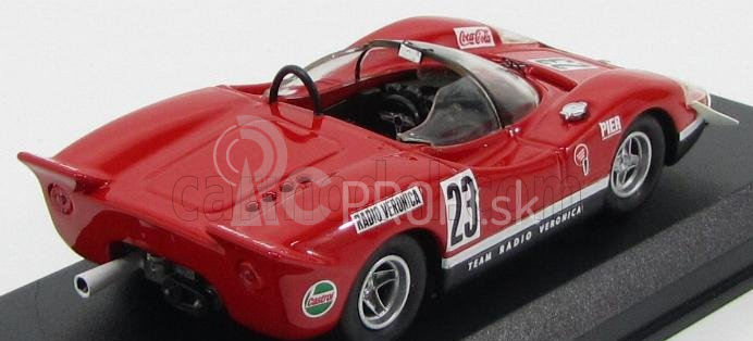 Najlepší model Fiat Abarth 2000s Spider Team Radio Veronica N 23 Silverstone 1969 E.swart 1:43 Red