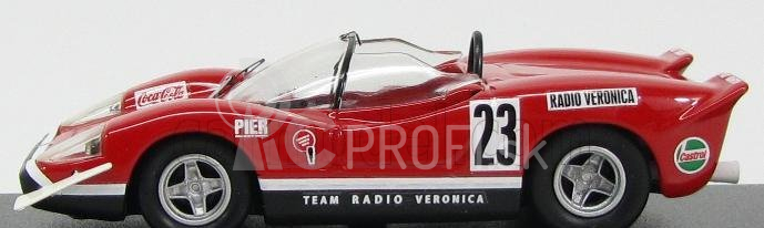 Najlepší model Fiat Abarth 2000s Spider Team Radio Veronica N 23 Silverstone 1969 E.swart 1:43 Red