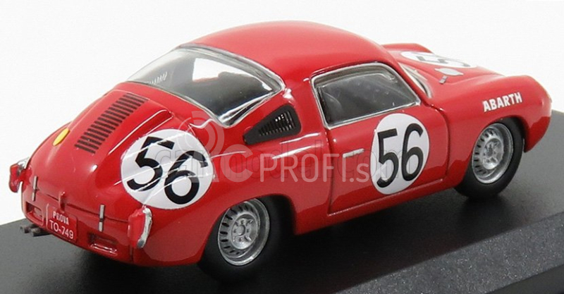 Najlepší model Fiat Abarth 700s N 56 24h Le Mans 1961 Bassi - Rigamonti 1:43 Red