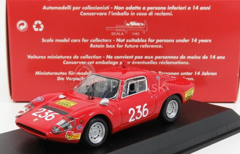 Najlepší model Fiat Abarth Ot1300 N 236 Víťaz triedy Targa Florio 1970 Garufi 1:43 Červená