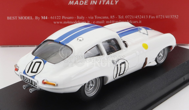 Najlepší model Jaguar E-type 3.8l S6 Coupe Team Briggs Cunningham N 10 4. 24h Le Mans 1962 B.cunningham - R.salvadori 1:43 Biela Modrá