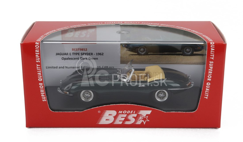 Najlepší model Jaguar E-type Spider 1962 1:43 Zelený