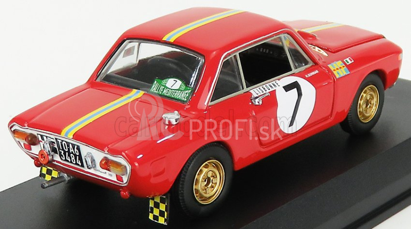 Najlepší model Lancia Fulvia Hf 1.3 Coupe N 7 Winner Rally Mediterranee 1969 H.kallstrom - J.gunnar 1:43 Red